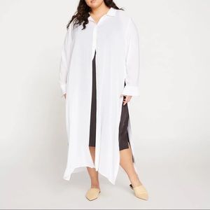 White Nailah Button Down Tunic XS/10-12, Universal Standard